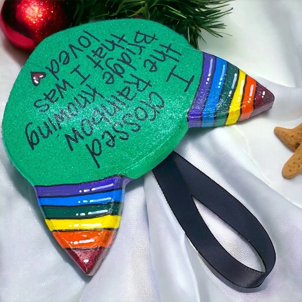 Purr-fect Tribute: Rainbow Bridge Cat Ornament. Personalized Custom Christmas